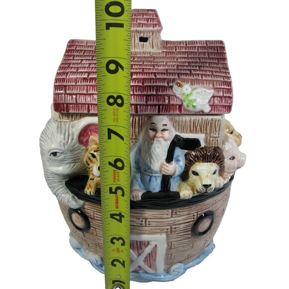 Noah's Ark Ceramic Cookie Jar Wang's International Inc Multi Color Dove Animals - Picture 6 of 7